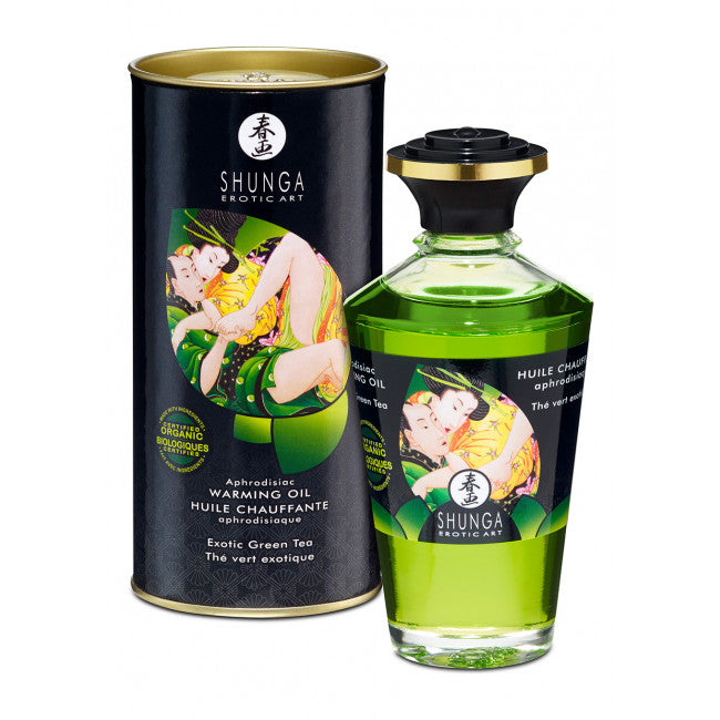 Shunga Aphrodisiac Warming Oil Exotic Green Tea 100ml – My Dr. XM