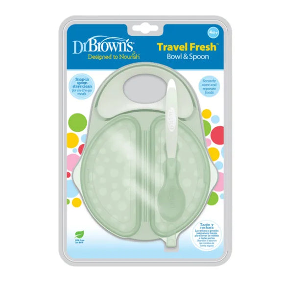 Dr.Browns Travel bowl with spoon 4m+