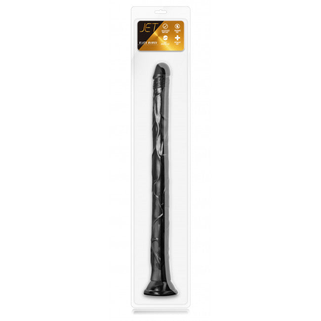 Blush Jet Black Mamba 19 Inch Long Dildo Black