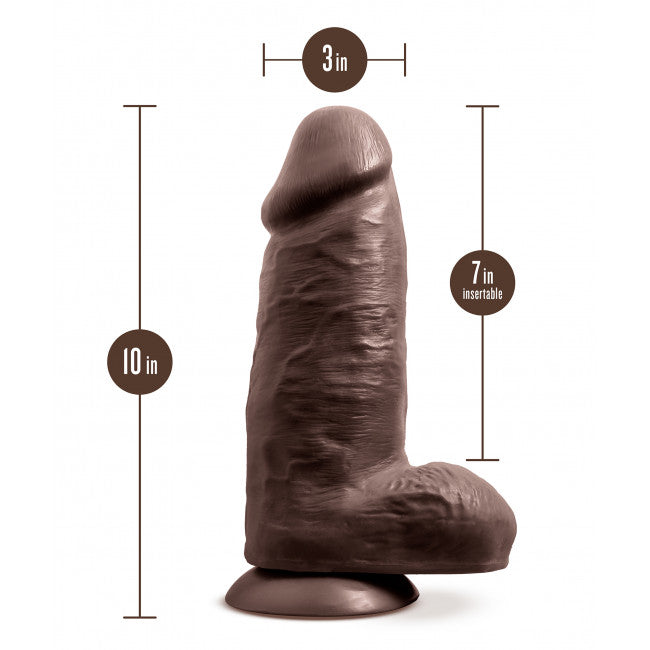 Blush Au Naturel Chub 10" Dildo Chocolate