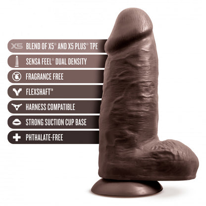 Blush Au Naturel Chub 10" Dildo Chocolate