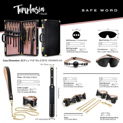 Blush Temptasia Safe Word Bondage Kit With Suitcase Black