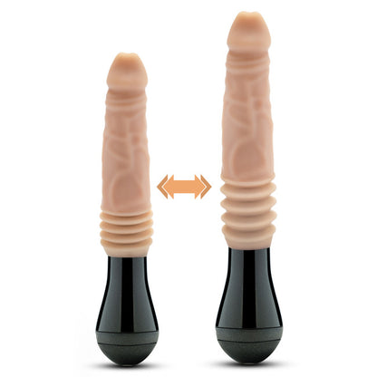 Blush Dr. Skin Silicone Dr. Knight Thrusting Gyrating Vibrating Dildo Beige