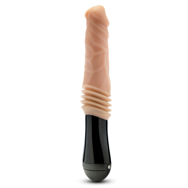 Blush Dr. Skin Silicone Dr. Knight Thrusting Gyrating Vibrating Dildo Beige