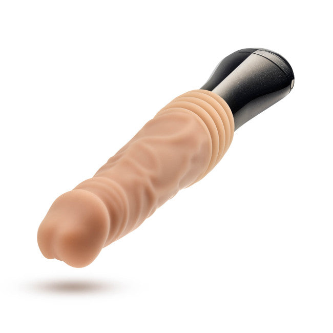 Blush Dr. Skin Silicone Dr. Knight Thrusting Gyrating Vibrating Dildo Beige