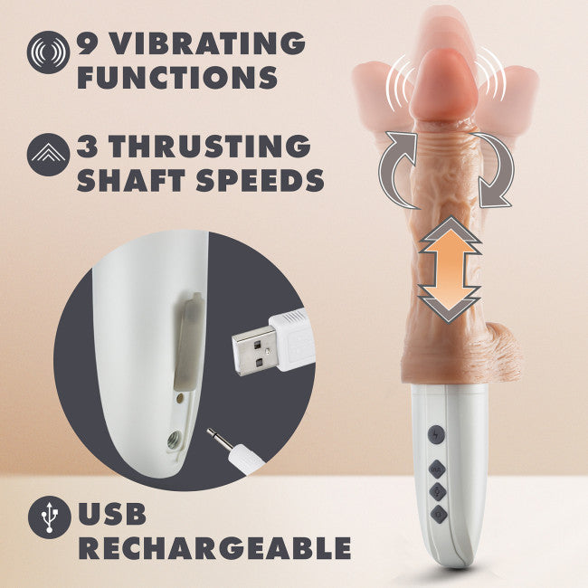 Blush Dr. Skin Silicone Dr. Hammer 7 Inch Thrusting Dildo with Handle My Dr. XM Blush Dr. Skin Silicone Dr. Hammer 7 Inch Thrusting Dildo with Handle My Dr. XM