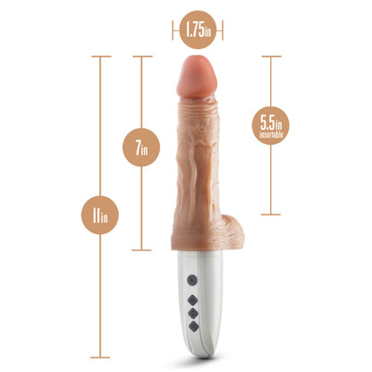 Blush Dr. Skin Silicone Dr. Hammer 7 Inch Thrusting Dildo with Handle Beige