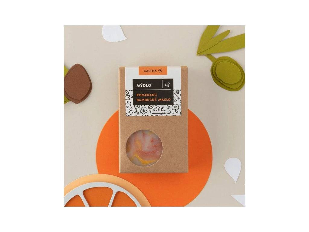 Caltha orange and shea butter soap bar, 100 g