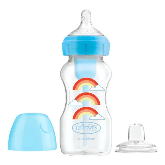 Dr.Browns Sippy bottle Options+ Wide-Neck 6m+; 270 ml 1 pc blue