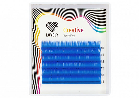 LOVELY artificial eyelashes Azure mini D 0.07 mix 7-11 mm (6 lines)