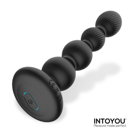 InToYou Mouve Waving Vibrating Anal Plug with Remote Control 2 Motors Black