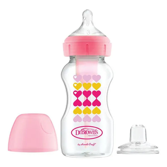 Dr.Browns Sippy bottle Options+ Wide-Neck 6m+; 270 ml 1 pc Pink