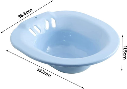 Toilet Sitz Bath Kit Blue Portable Bidet Insert for Hemorrhoid Treatment, Pregnant Women and Elderly People