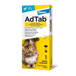 AdTab Chewable tablets against fleas and ticks for cats 2-8 kg 48 mg - 1 tablet