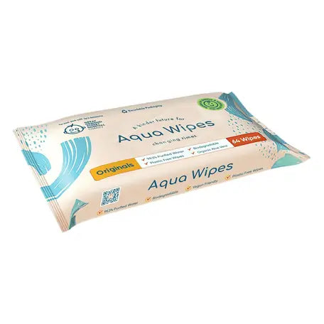 Aqua Wipes BIO Aloe Vera 100% biodegradable wipes 99% water 64 pcs