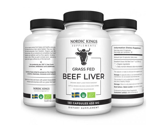 Nordic Kings Organic Grass Fed Beef liver 180 capsules