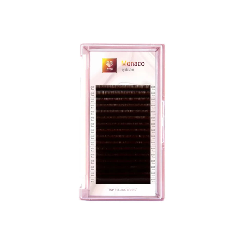 LOVELY artificial eyelashes Monaco D 0.07 mix 8-15 mm (16 lines)