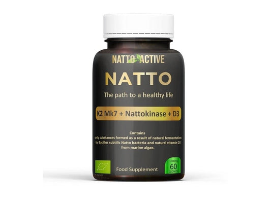 Natto Active Natto K2 Mk7, Nattokinase + vitamin D3, 60 tablets