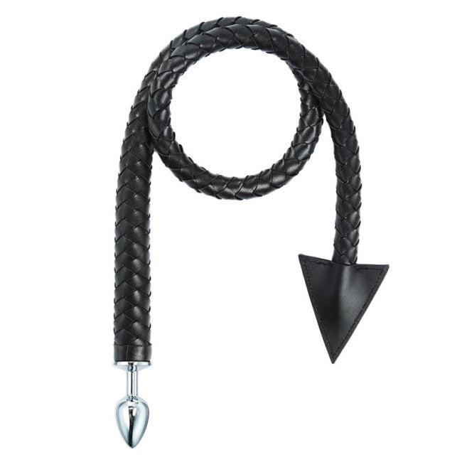 LateToBed BDSM Line Weave Devil Tail Butt Plug Black