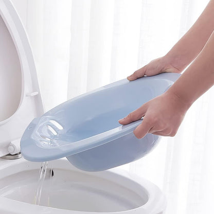 Toilet Sitz Bath Kit Blue Portable Bidet Insert for Hemorrhoid Treatment, Pregnant Women and Elderly People