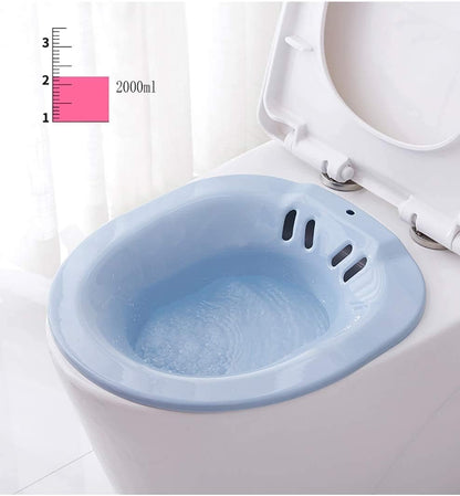 Toilet Sitz Bath Kit Blue Portable Bidet Insert for Hemorrhoid Treatment, Pregnant Women and Elderly People