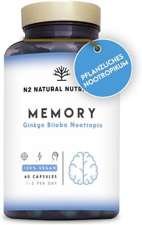 N2 Natural Nutrition Memory Ginko Biloba Nootropic 60 capsules