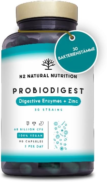 N2 Natural Nutrition Probiodigest Enzymes + Zinc 90 Capsules