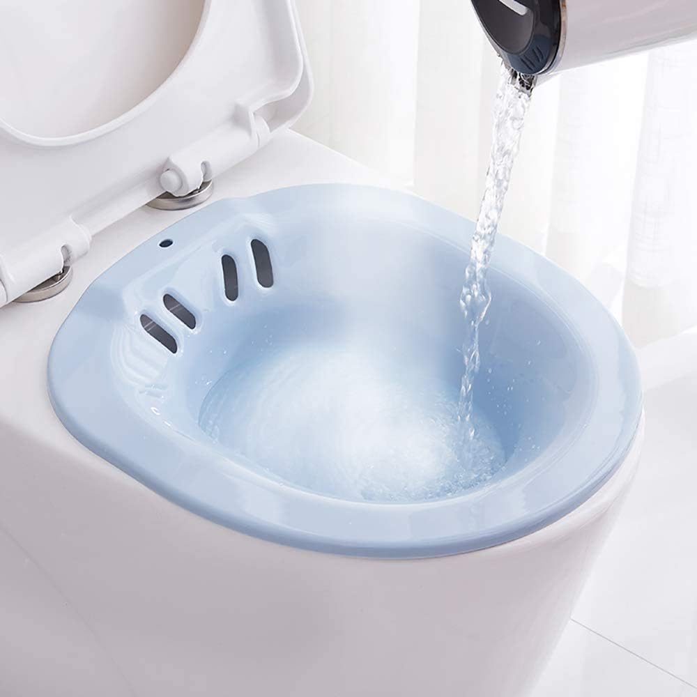 Toilet Sitz Bath Kit Blue Portable Bidet Insert for Hemorrhoid Treatment, Pregnant Women and Elderly People