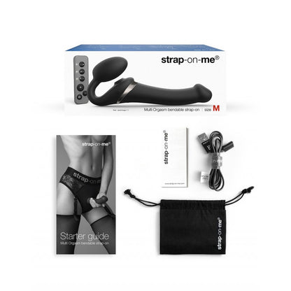 strap-on-me Multi Orgasm Strap-On Vibrator with Licking Stimulator Black L