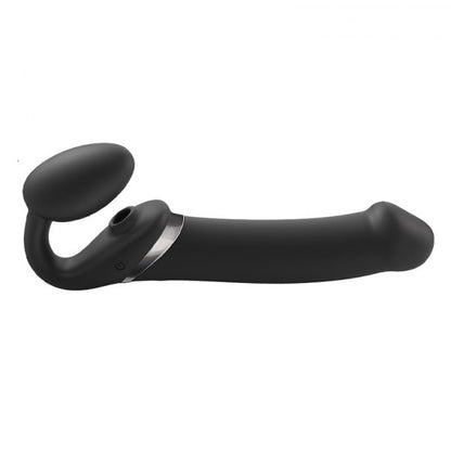 strap-on-me Multi Orgasm Strap-On Vibrator with Licking Stimulator Black XL