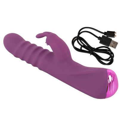 Javida 2 Function Vibration & Thrusting Rabbit Vibrator Purple