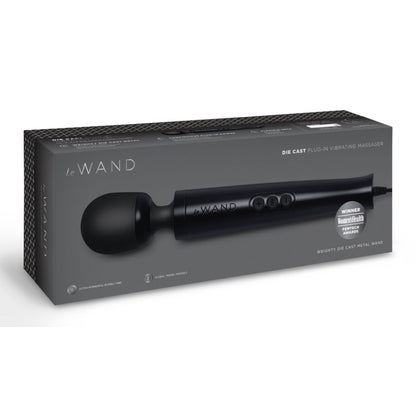 Le Wand Die Cast Plug-in Vibrating Massager Black