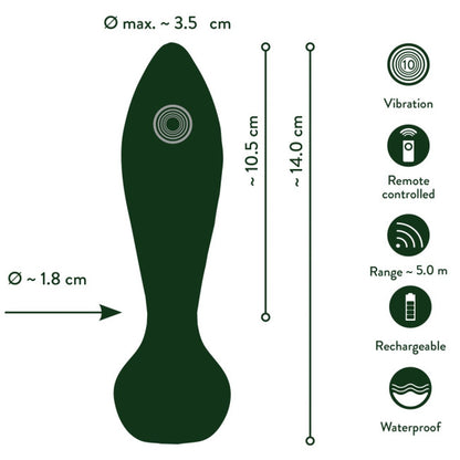 Emerald Love Luxurious RC Anal Plug Green