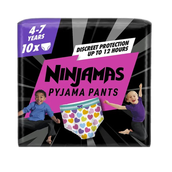 Ninjamas Pajama Pants hearts 4-7 years, 10 pcs