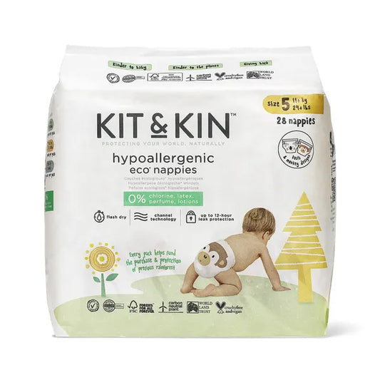 Kit & Kin Eko diapers size 5, 11+ kg, 28 pcs