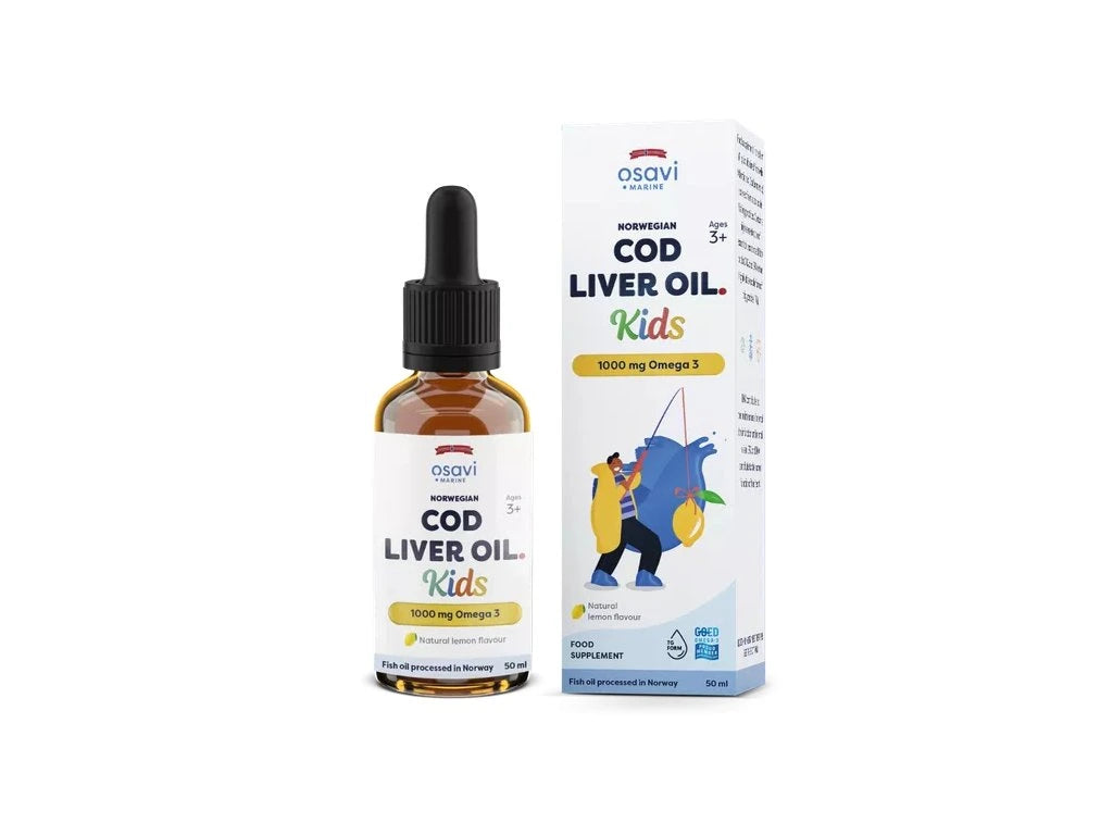 Osavi Norwegian Cod Liver Oil for Kids 1000 mg, Lemon flavor 50 ml