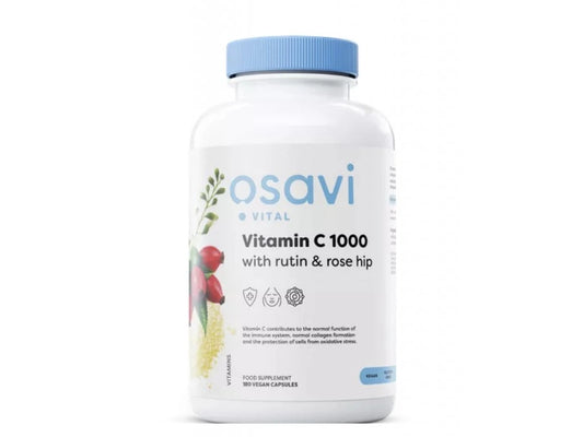 Osavi Vitamin C with Rutin and Rose Hip, 1000 mg, 180 vegan capsules