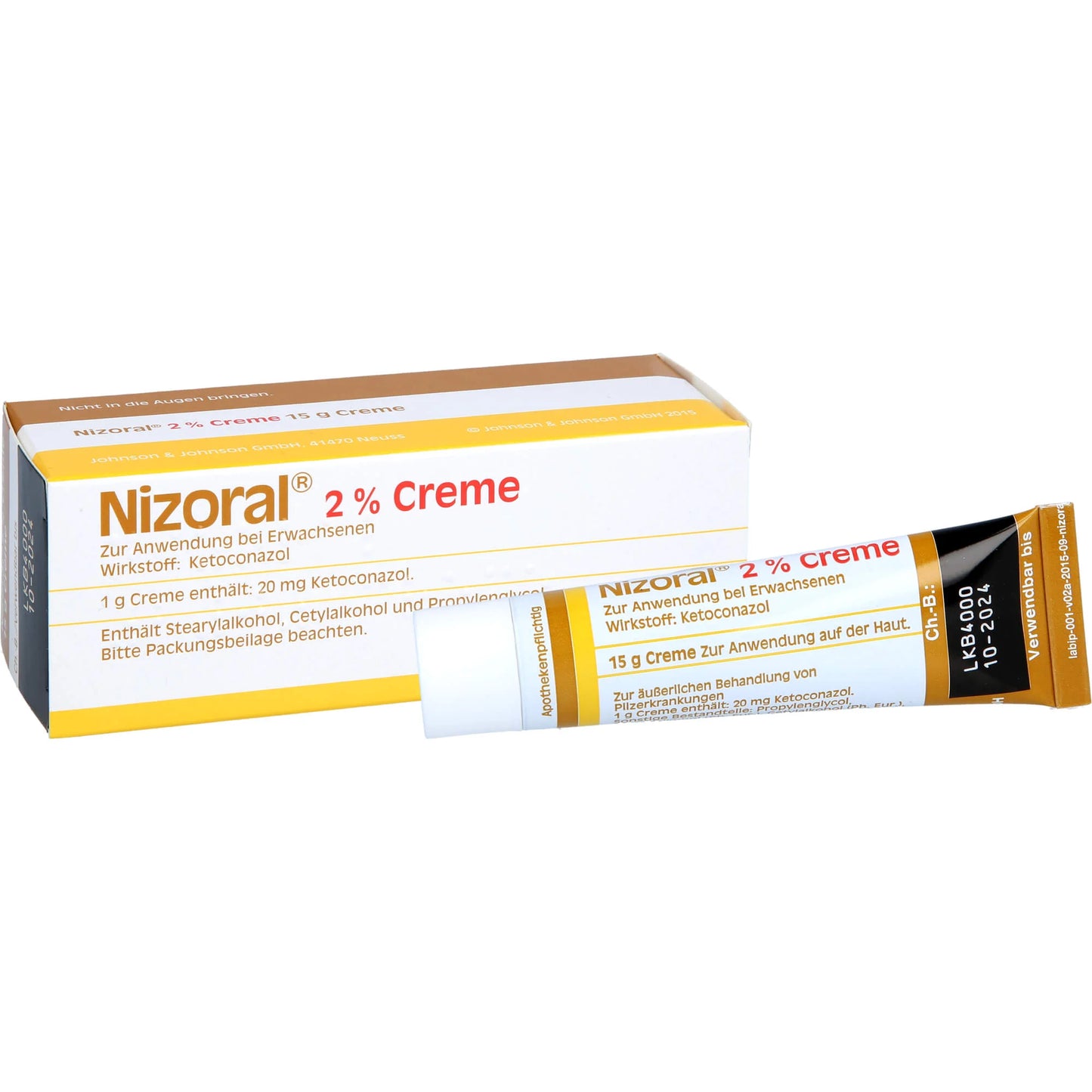 Nizoral 2% Cream for fungal skin infections, 15 g