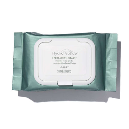 HydroPeptide HydroActive Cleanse - Micellar facial cleansing wipes, 30 pieces