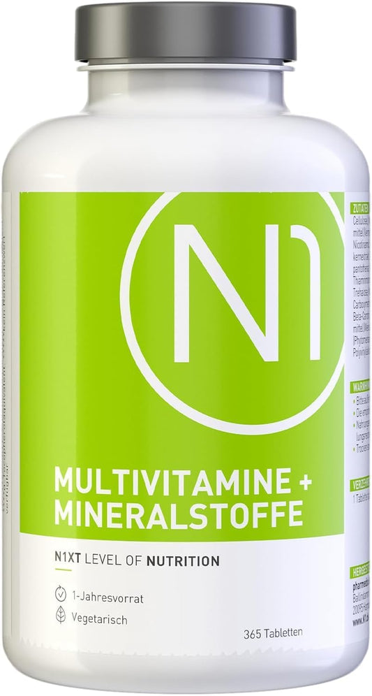 N1 Multivitamin High Dose - All Vitamins + Minerals - 365 Tablets 1 Year Supply