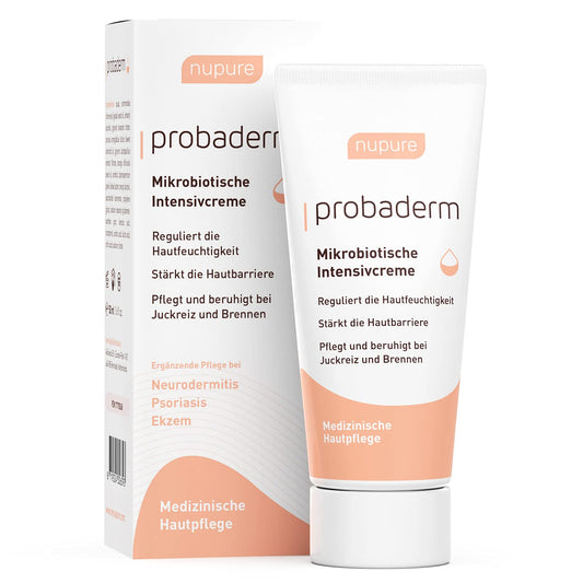 Nupure® Probaderm 50 ml Anti Pimple Cream, Intensive Cream for Acne, Microbiotic for Itching, Redness, for Skin Flora, Acne Treatment and Complementary Care for Neurodermatitis, Psoriasis & Eczema