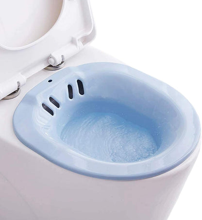 Toilet Sitz Bath Kit Blue Portable Bidet Insert for Hemorrhoid Treatment, Pregnant Women and Elderly People