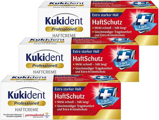 KUKIDENT Super Adhesive Denture Cream 3 x 40 g