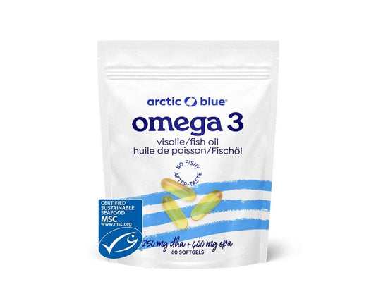 Arctic Blue Omega 3 Fish Oil, 250 mg DHA, 400 mg EPA, 60 softgels