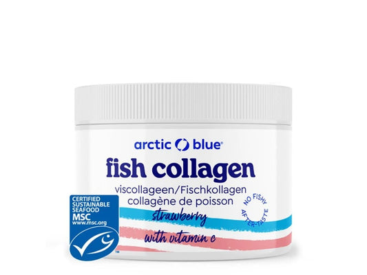 Arctic Blue Fish Collagen with Vitamin C, Fish collagen, strawberry, 150 g