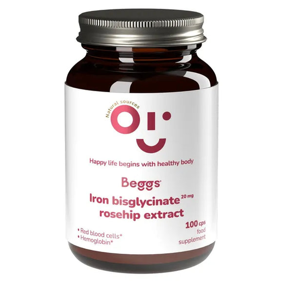Beggs Iron bisglycinate 20 mg rosehip extract 100 capsules