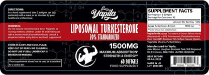 Liposomal Yapila Turkesterone 1500 mg - 120 softgels (pack of 2x60)