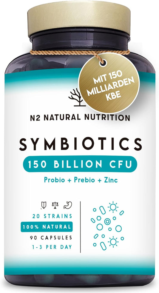 N2 Natural Nutrition Symbiotics 150 Billion CFU Probio + Prebio 90 Capsules