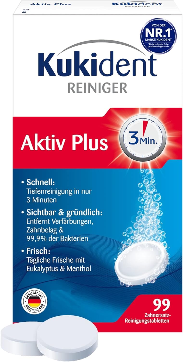 Kukident Aktiv Plus 99 denture cleaning tablets