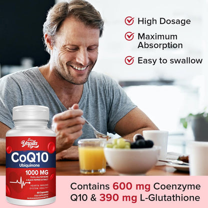 CoQ10 Ubiquinone with L-Glutathione 1000 mg - 60 capsules